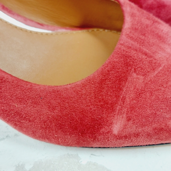 New Donald J Pliner Suzette Red Suede Pointed Toe Pump M424 - Picture 13 of 14